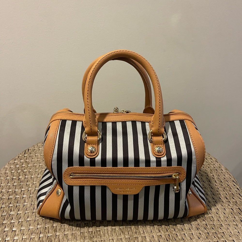 Henri Bendel Original Miss Bendel Striped Barrel Bag | bags.